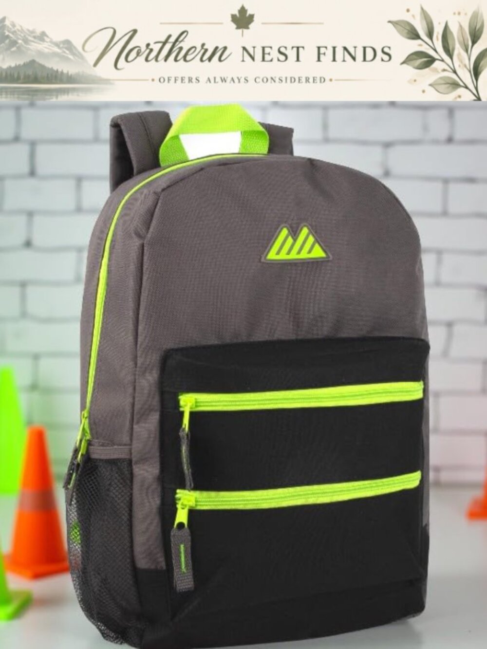 Summit Ridge Two Tone Backpack with Side Water Bottle Pockets - Picture 5 of 6